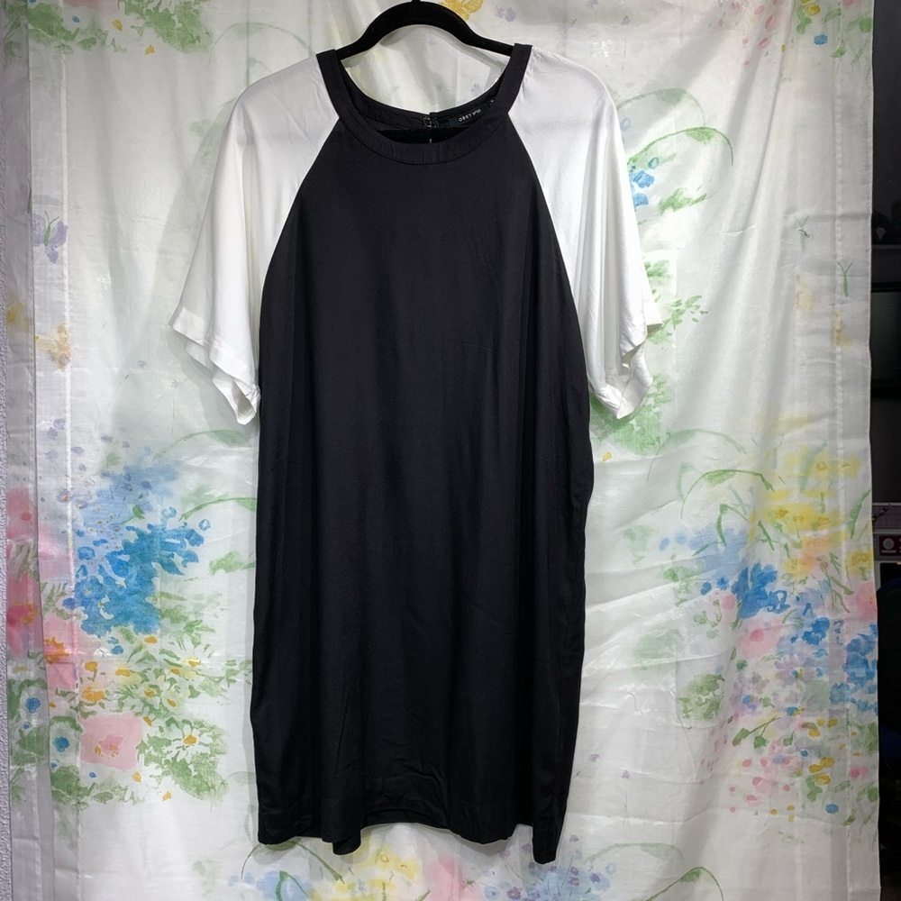 Obey Black and White Shirt Dress